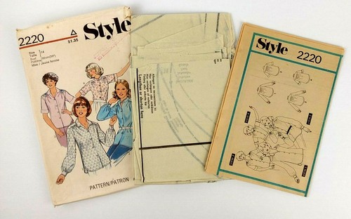 Style 2220 Miss Size 14 Sewing Pattern Blouse 4 Variations Vintage 1978 - Picture 3 of 3