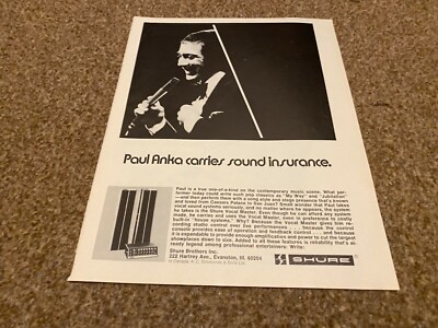 JBF5 WERBUNG 11X8 PAUL ANCA SHURE VOCAL MASTER
