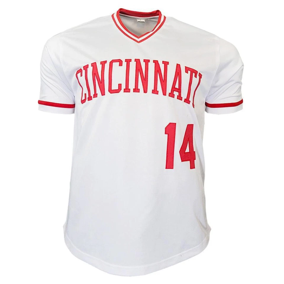 Camiseta de béisbol blanca firmada por Pete Rose de Cincinnati (JSA) Foto 3 de 3