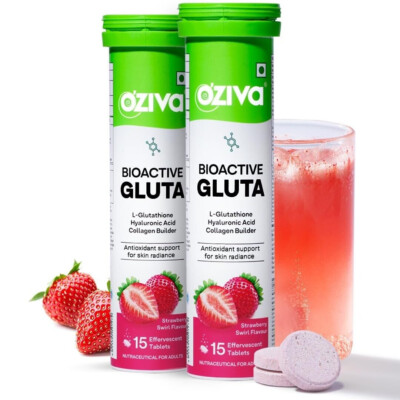 OZiva Bioactive Glutathione Effervescent Tablets for Radiant Skin (Pack of 2)