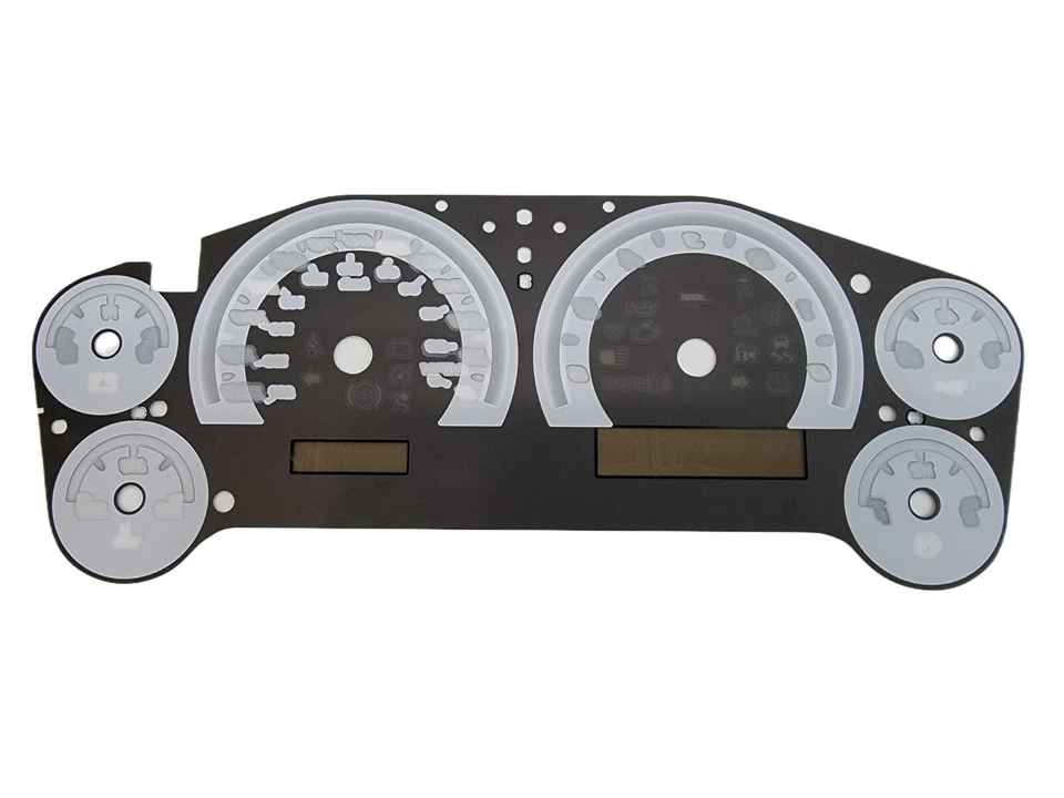 GMC 2007-2014, Chevrolet Truck Gauge Face negro, anillos azules, escalas transparentes Foto 3 de 3
