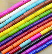 4x13mm Howlite Turquoise Tube Loose Spacer Beads 16" Pick Color