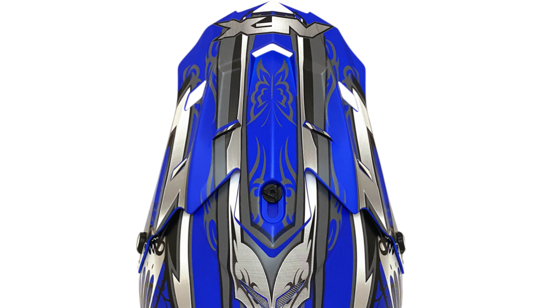 FX-17 Helmet Butterfly Matte Blue UTV ATV Off-Road small