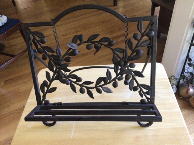 Fantastically  lovely Rustic Metal Book/ Menu/music Stand with Weighs, 13”x12”