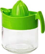 Glass Fruit Juicer Lemon Lime Orange Hand Press Manual Citrus Squeezer Jug 