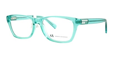 New ARMANI EXCHANGE AX3006 8010 52mm Turquoise Transparent Eyeglasses Frames