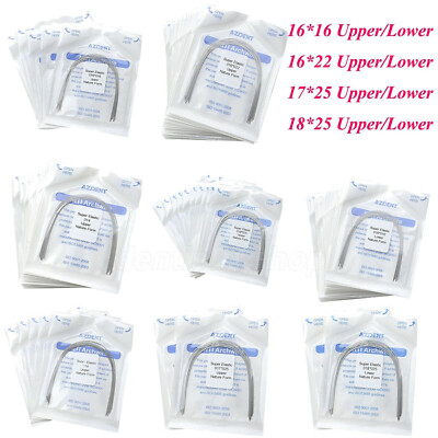 Fils Orthodontiques Rectangulaires NITI Super élastiques - 5 Packs De 10 Pièces, Forme Ovoïde - Pour Dentisterie/orthodontie