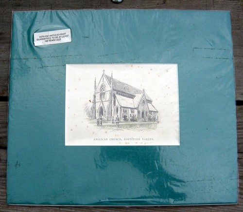 100 Year Old Australian Print - Mounted - ANGLICAN CHURCH, FORTITUDE VALLEY - Picture 6 of 6