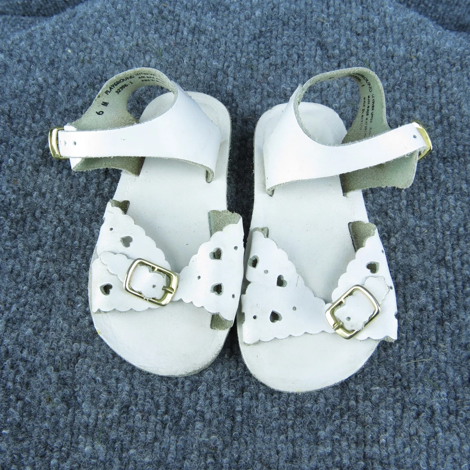 Zapatos Buster Marrón Niñas Correa al Tobillo Blanco Cuero Hebilla Talla T 6 Medianos Foto 3 de 4