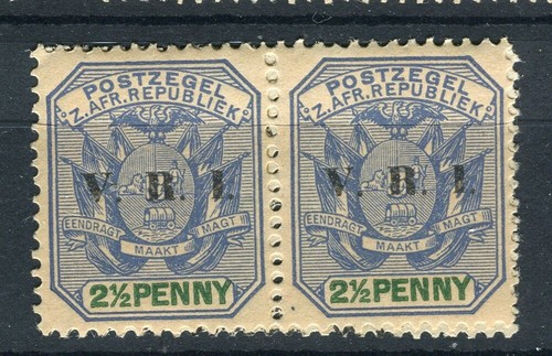 SÜDAFRIKA; TRANSVAAL 1900er Klassiker QV optd. VRI Ausgabe neuwertig scharniert 2,5d. PAAR