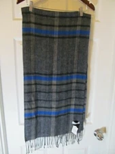 L'Accessorio Italiano 100% Acrylic Scarf, Blue, Gray, & Black, Made in Italy