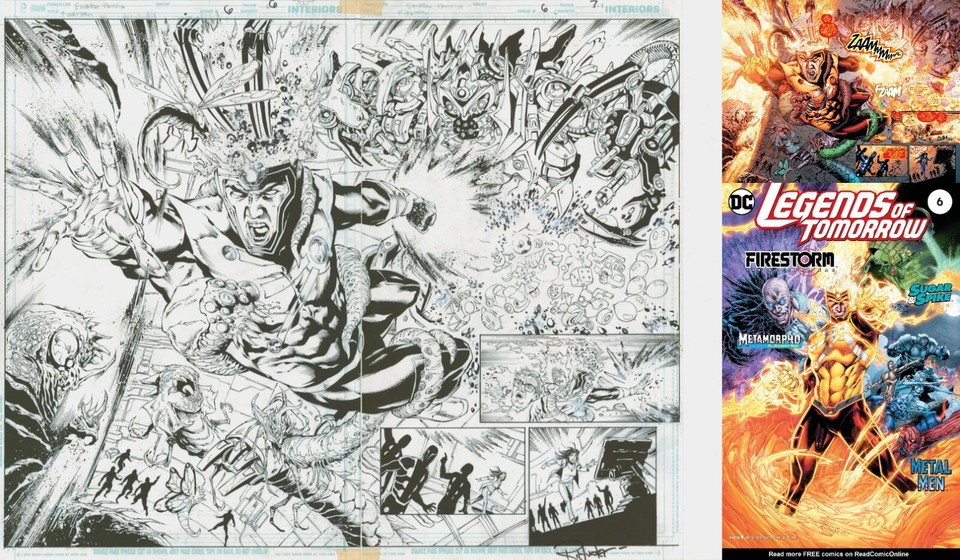 Gerry Conway Firestorm Legends of Tomorrow #6 Original Art Double Page Splash Comic Art