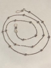 Eyeglass Silver Chain with Silver Beads - Woman's Sunglass Chain