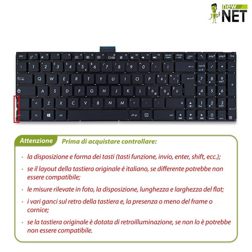Tastiera compatibile con ASUS X553M X553MA X553S X553SA ITALIANA - Foto 5 di 6