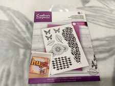 Crafters Companion Clear Acrylic Stamps - Flutterby Florals NEW 715545 C80