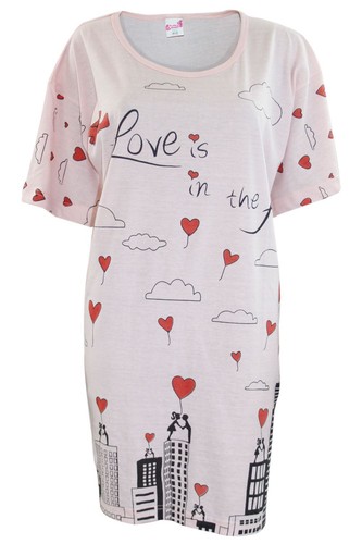 Camisón Camisón Mujeres Algodón Damas Manga Corta Estampado Camisón Ropa de dormir - Imagen 18 de 59
