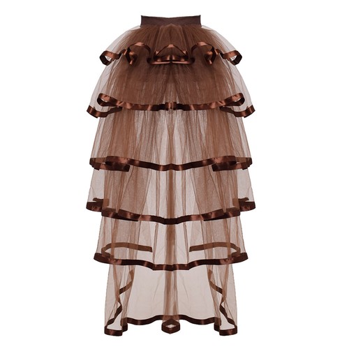 Women Victorian Steampunk Black Bustle Tutu Belt Underskirt Gothic Party - 第 27/44 張圖片