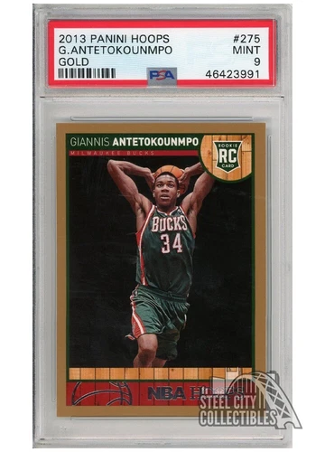 Giannis Antetokounmpo 2013-14 Panini Hoops Gold Rookie Card #275 PSA 9 MINT