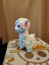 2018 Ty Beanie Babies Approx 12" Lola the Llama Tie Dye Rainbow Alpaca Plush