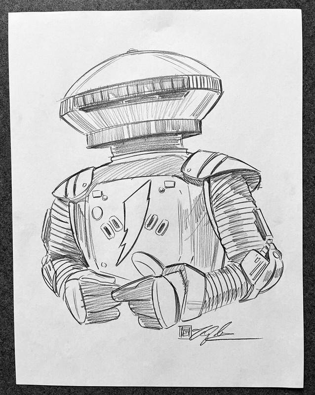 Power Rangers Alpha 5 ORIGINAL PENCIL SKETCH by Tim Shinn