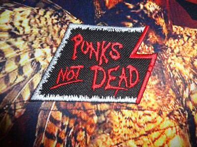 Punks Not Dead Shape Patch Crust Grindcore Punk Discharge Disrupt