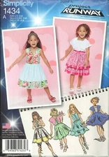 Project Runway Child's Dress Pattern Size 3 4 5 6 7 8 Simplicity 1434 Uncut