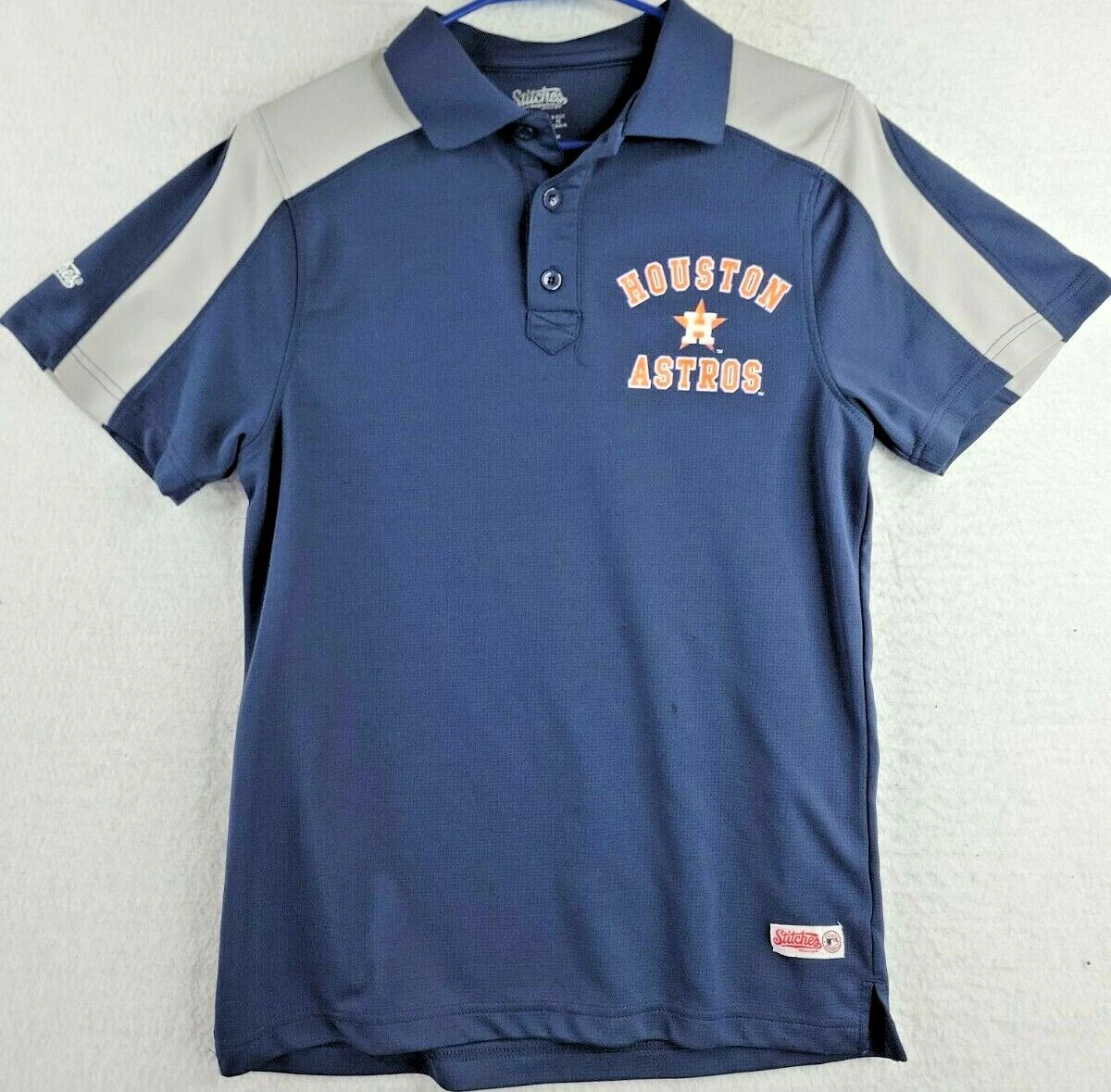 Stitches Houston Astros Mens Small Logo Polo Shirt