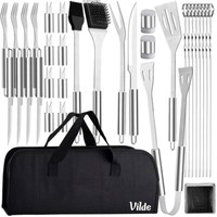 Grillwerkzeug-Set Grillset Grillwerkzeug Mit Etui Grillbesteck Edelstahl 33-Tlg.