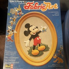 RARE VINTAGE 1971 WALT DISNEY FABRIC ART 3D CRAFT KIT "MICKEY MOUSE" SEALED NEW 