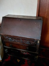 antique oak bureau writing desk
