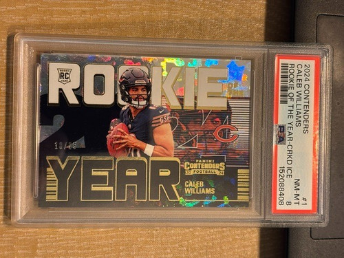 2024 Contenders Caleb Williams Rookie of The Year Cracked Ice SP Bears PSA 8 MT