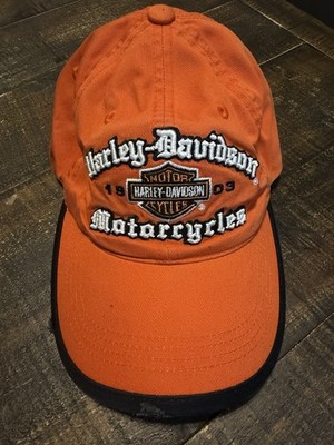 Orange 1903 DISTRESSED HARLEY DAVIDSON Motorcycles Fitted HAT