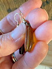 Beautiful Vintage amber two colors french wire earrings — photo 4