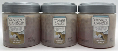 3PK Yankee Candle Fragrance Spheres ~ Coconut Beach  ~ 6 OZ EACH ~ FAST SHIP