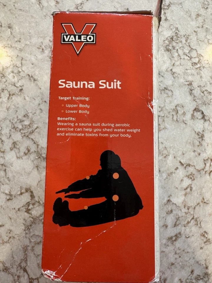 Traje Sauna Valeo Talla XL-XXL Pantalón Cintura hasta 50" Negro Entrenamiento Cardio Foto 2 de 4