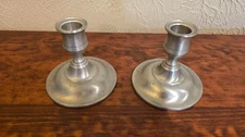 🍂Vintage Set of 2 Stieff Pewter Candlestick Holders P113-27 Pre-1979