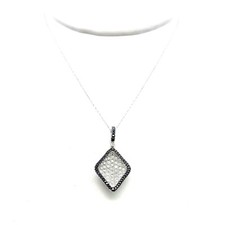 0.97 Carat Round Brilliant G VS2 Diamond 14 Karat White Gold Pendant Necklace