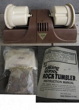 SAGE MODEL 49-22155 TWO-BARREL ROCK GEM TUMBLER w/ BOX MANUAL