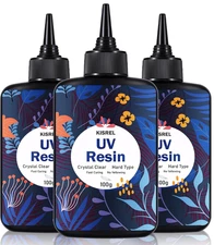 KISREL UV Resin 300g - Upgraded UV Resin Kit, Hard Type Crystal Clear Ultraviole