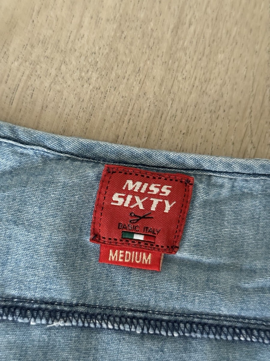 Miss Sixty 60 y2k Denim Ties Tank Top Blue Italian vintage summer