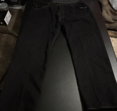 Levi's Men's 501 Straight Fit Dark Wash Black Denim Jeans (44x34) Button Fly !