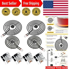 Complete MP22YA Electric Range Burner Set (4 pcs) for Whirlpool & Kenmore Stoves