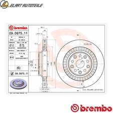 2x BREMSSCHEIBE 09.D975.11 FÜR LEXUS LC/Convertible LS 2UR-GSE 5.0L 8cyl LC 3.5L