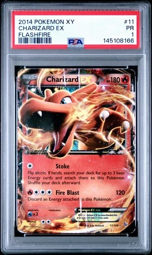 2014 Pokémon XY FlashFire Charizard EX #11 PSA 1 PR | Low Pop
