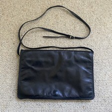 ENNY CLUTCH BAG BLACK STRAP SOFT LEATHER VINTAGE ITALIAN ICONIC VGC DUSTBAG