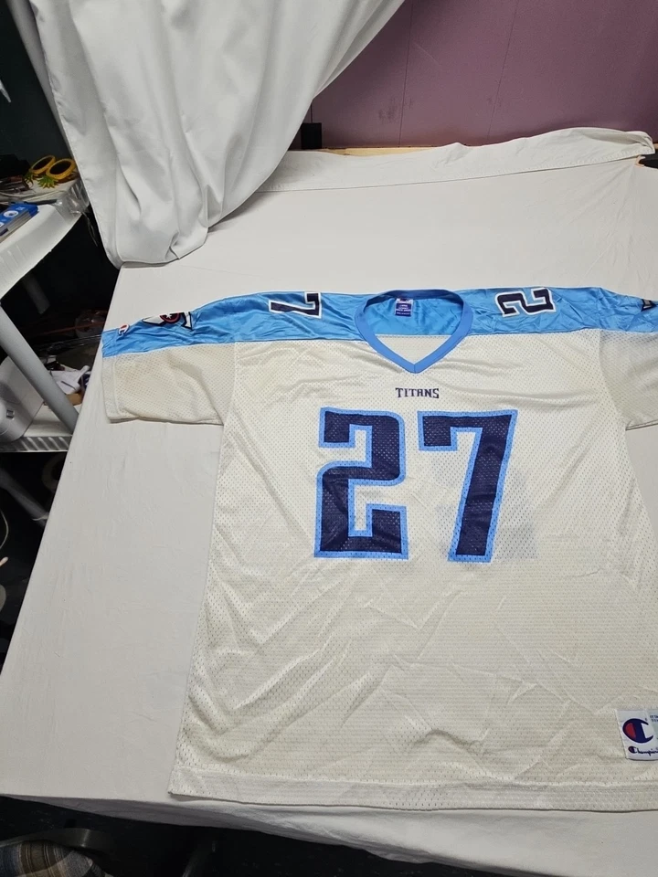 复古 90 年代冠军 Eddie George #27 TENNESSE TITANS 球衣 NFL 男式 44/L — 第 2/4 张图片