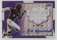2019 Leaf Perfect Game National Showcase Purple Wave 2/8 Ed Howard Auto fs9
