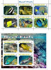 Stamp blocks complete Reef Fish 2011 St. Helena
