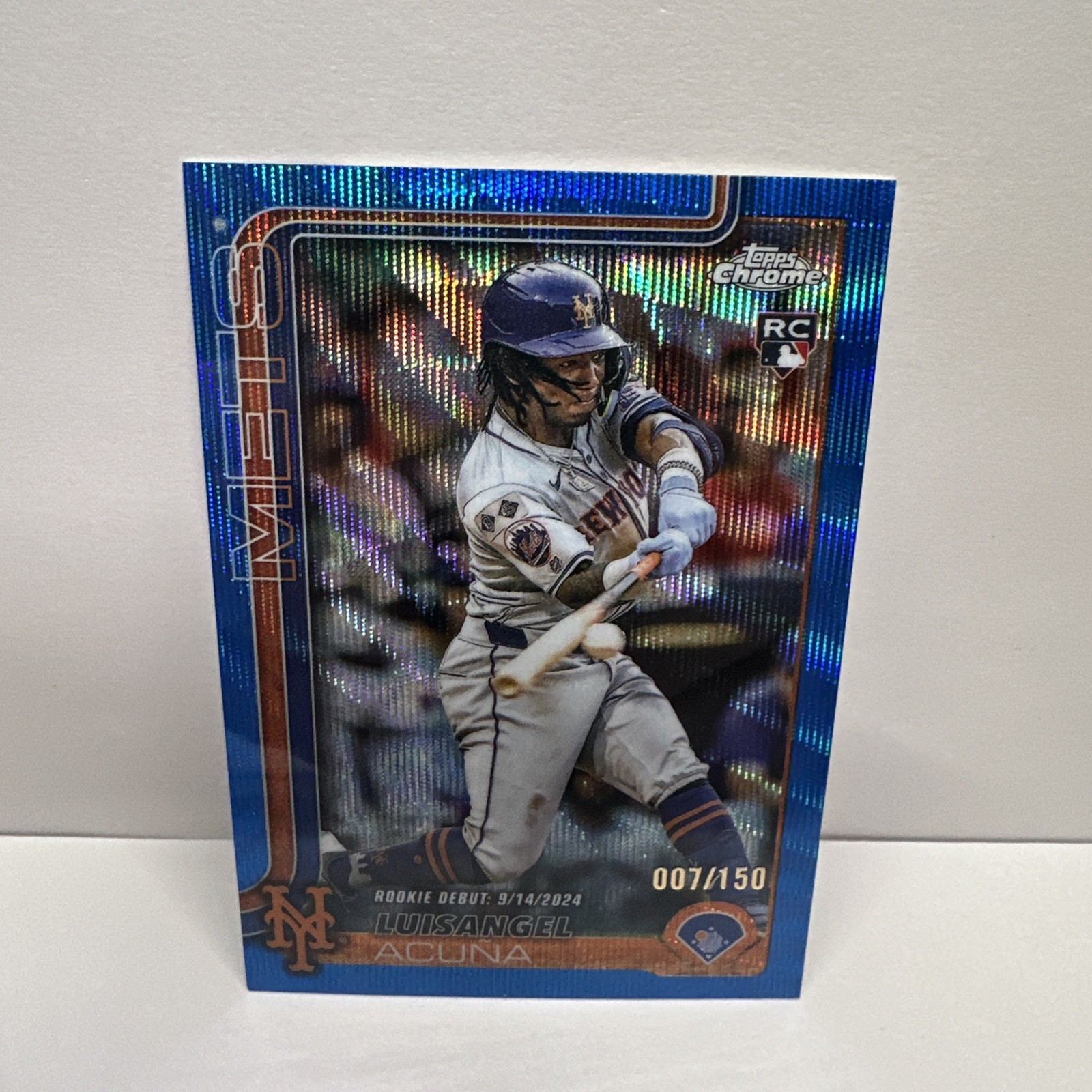 2025 Topps Chrome - Luisangel Acuna #56 Blue Refractor /150 (RC)