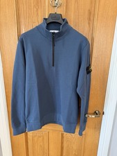 Stone Island Sweatshirt 1/4 Zip Blue Men’s Size Large